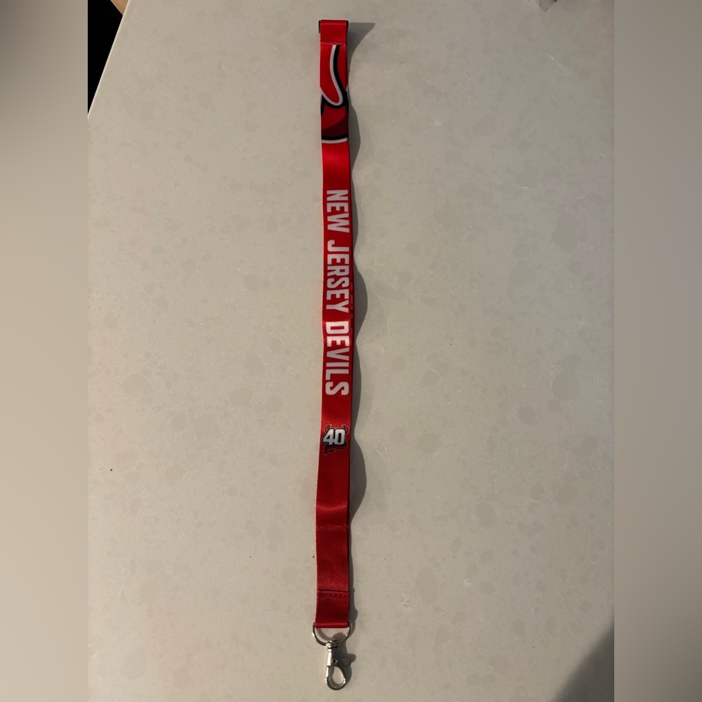 NJ Devils 2022 40 year celebration Lanyard. Red